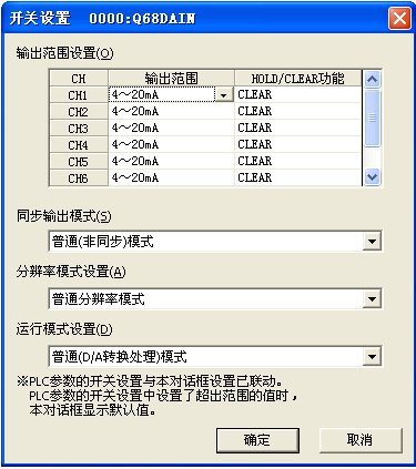 Q68DAIN開(kāi)關(guān)設(shè)置 Q68DAIN開(kāi)關(guān)設(shè)置
